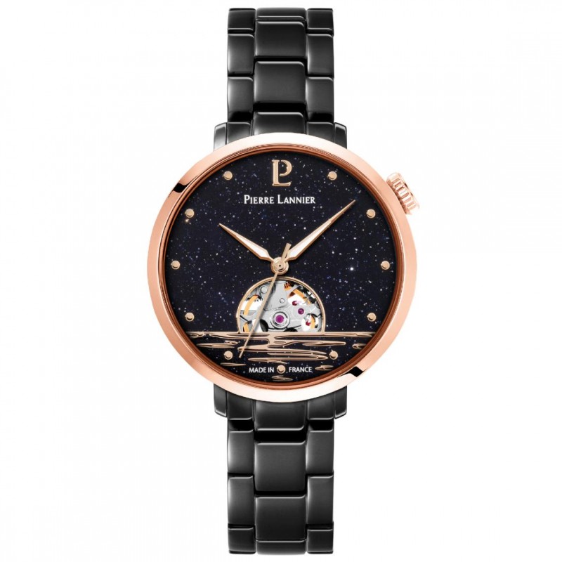Montre Pierre Lannier Femme Australe automatique acier noir