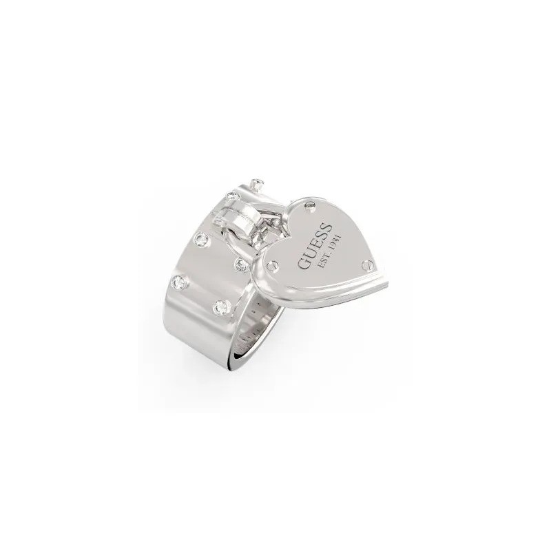 Bague coeur Femme Guess All You Need Is Love en acier argenté