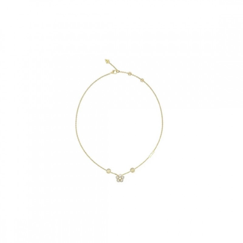 Collier femme fleur Shining Winter en acier doré