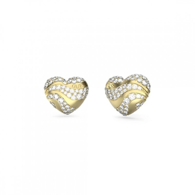 Boucles d'oreilles coeur Guess In My Heart en acier doré