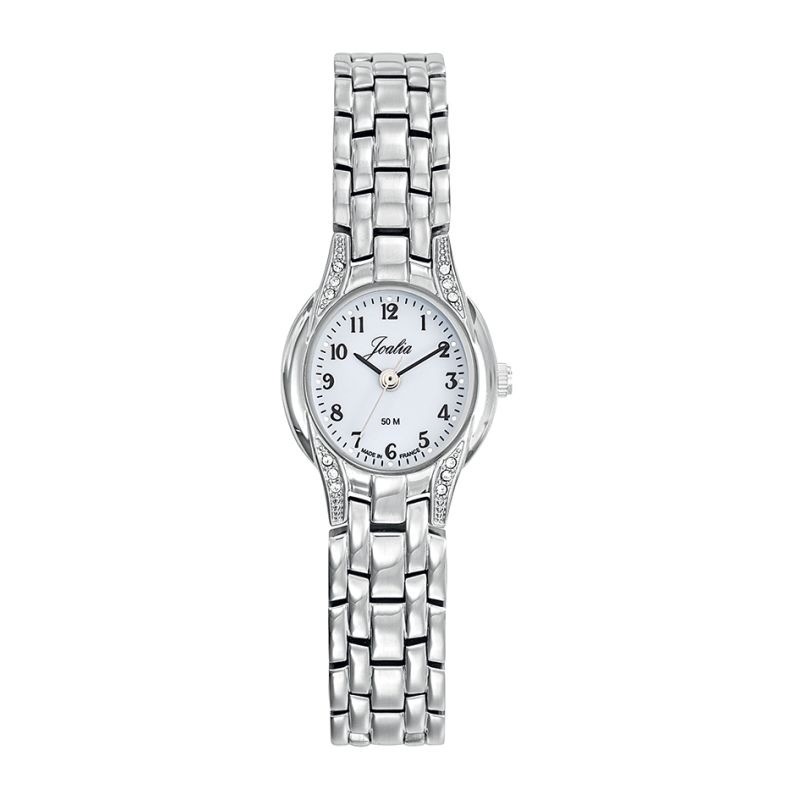 Montre Joalia femme bracelet en acier et zircons