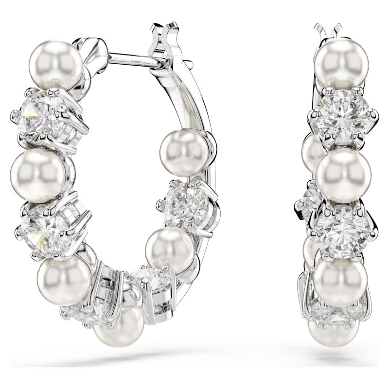 Boucles d'oreilles femme Swarovski Matrix en métal argenté avec cristaux et oxydes blancs