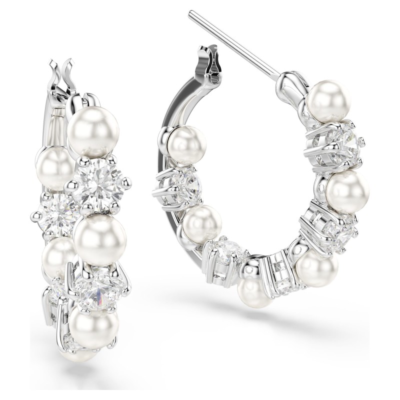 Boucles d'oreilles femme Swarovski Matrix en métal argenté avec cristaux et oxydes blancs