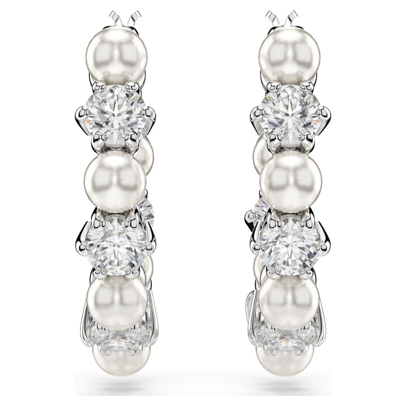 Boucles d'oreilles femme Swarovski Matrix en métal argenté avec cristaux et oxydes blancs