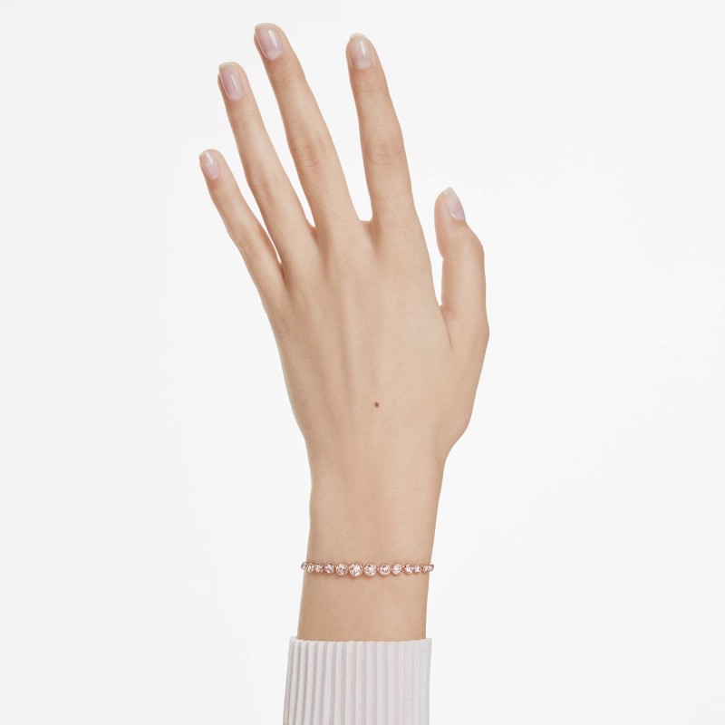 Bracelet Femme Swarovski Imber en métal placage de ton doré rose et cristaux