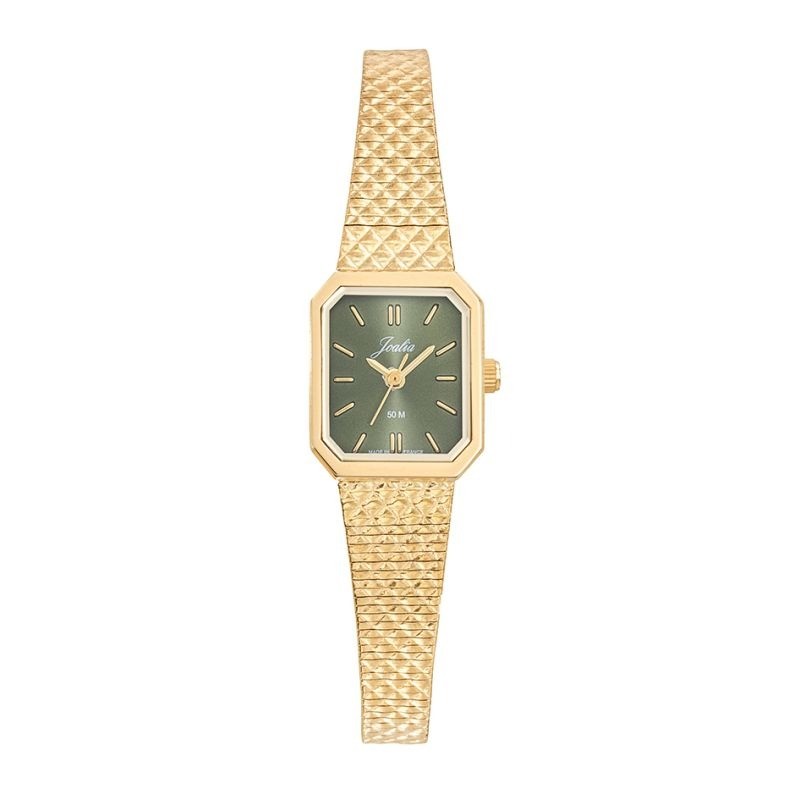 Montre Joalia femme acier doré et cadrant vert
