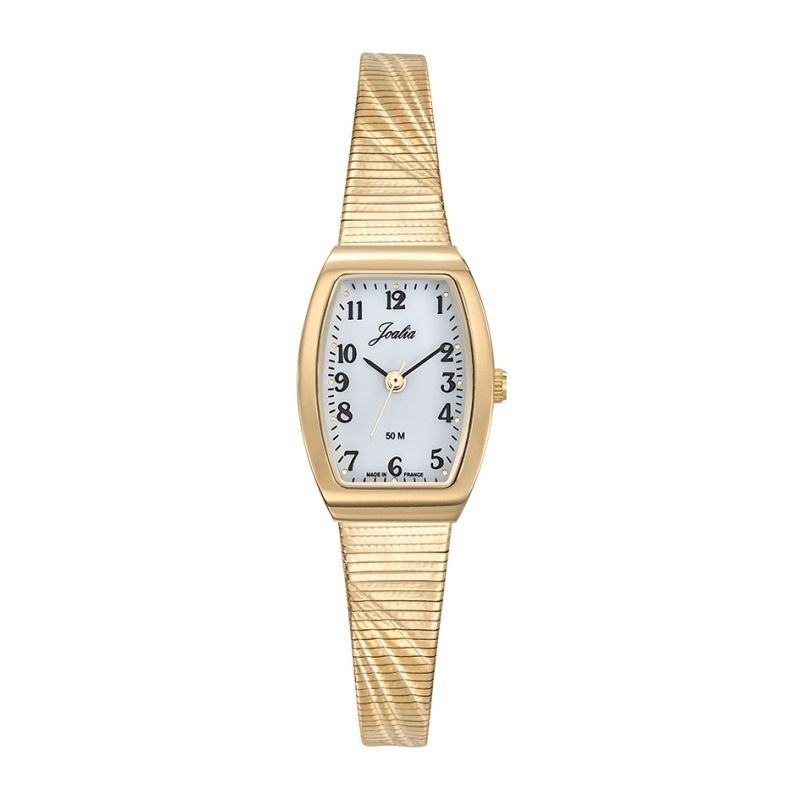 Montre Joalia femme acier doré et cadrant blanc