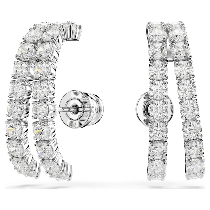 Manchettes d'oreilles femme Swarovski Matrix en métal argenté avec oxydes