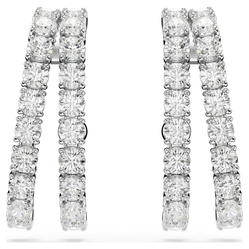 Manchettes d'oreilles femme Swarovski Matrix en métal argenté avec oxydes