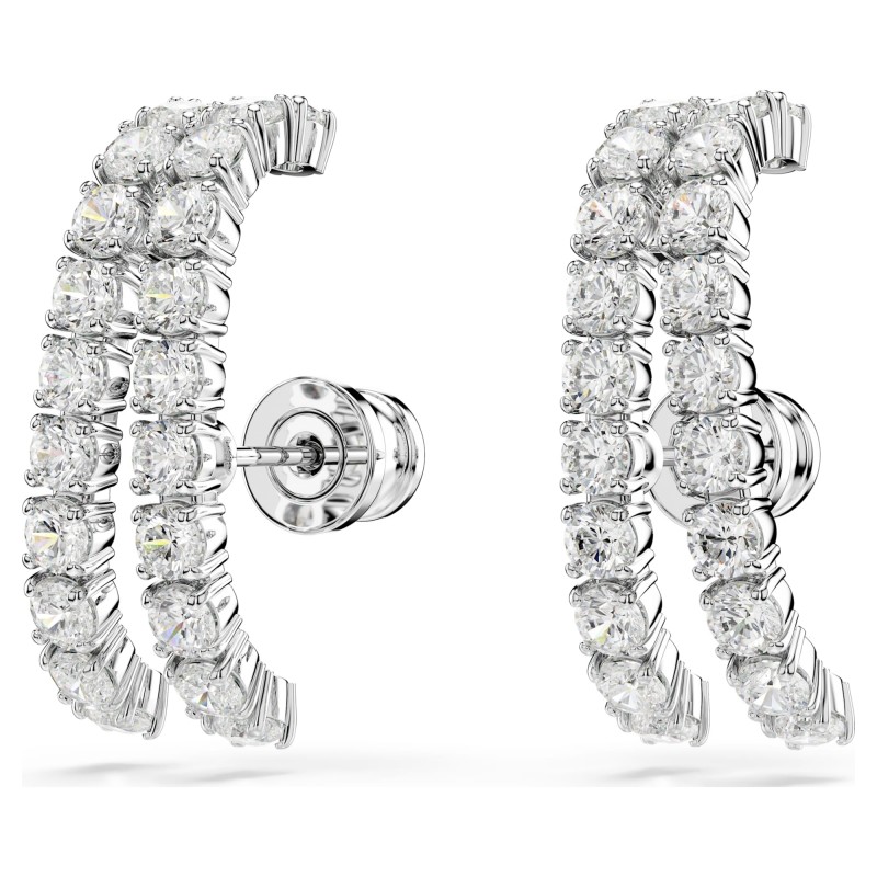 Manchettes d'oreilles femme Swarovski Matrix en métal argenté avec oxydes