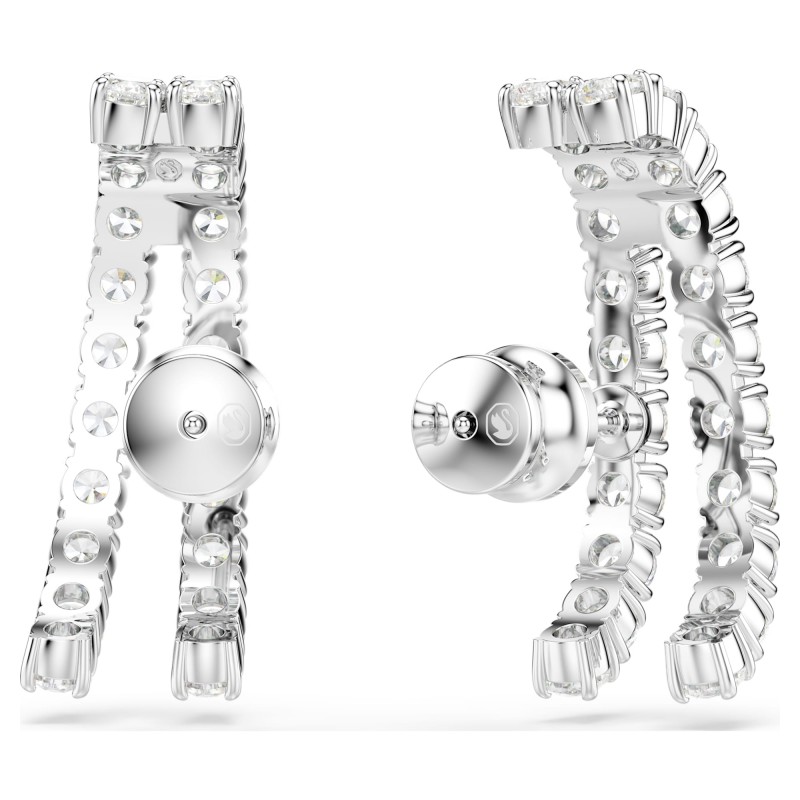 Manchettes d'oreilles femme Swarovski Matrix en métal argenté avec oxydes