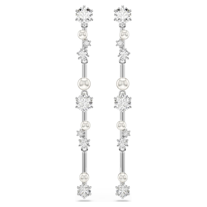 Boucles d'oreilles femme Swarovski Constella en métal argenté avec cristaux et oxydes