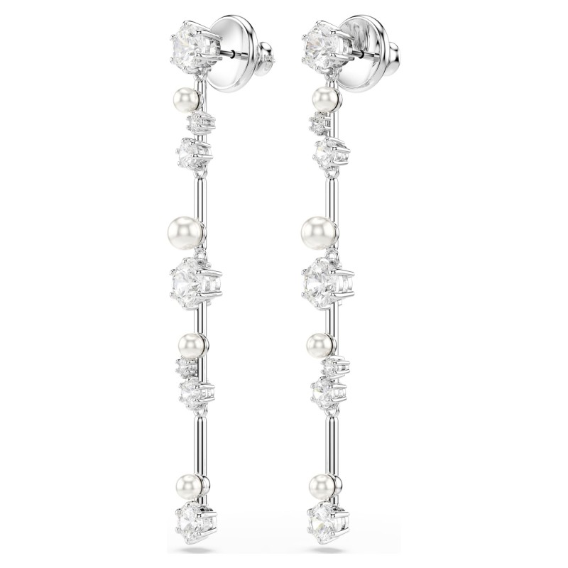 Boucles d'oreilles femme Swarovski Constella en métal argenté avec cristaux et oxydes