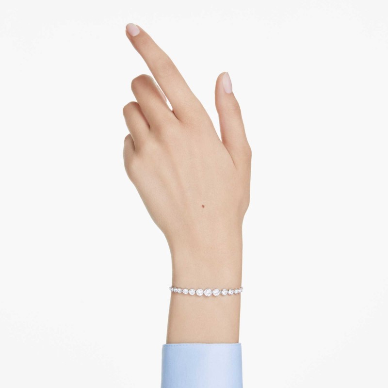 Bracelet Femme Swarovski Imber en métal argenté avec cristaux blancs