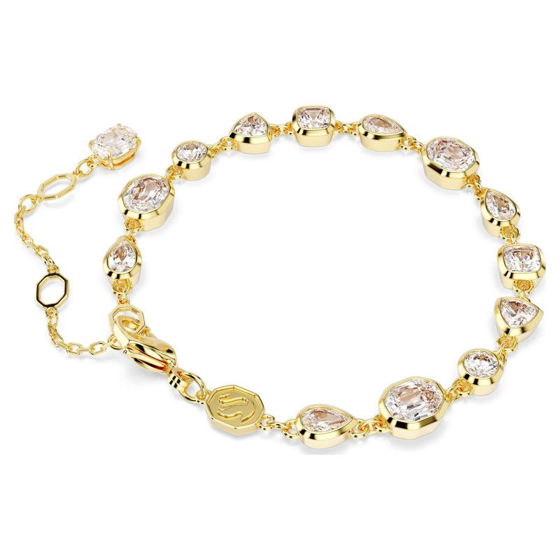 Bracelet Femme Swarovski Tennis en métal placage de ton or avec oxydes blancs