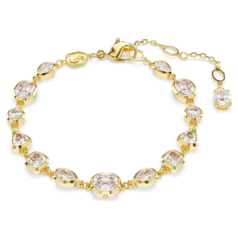 Bracelet Femme Swarovski Tennis en métal placage de ton or avec oxydes blancs