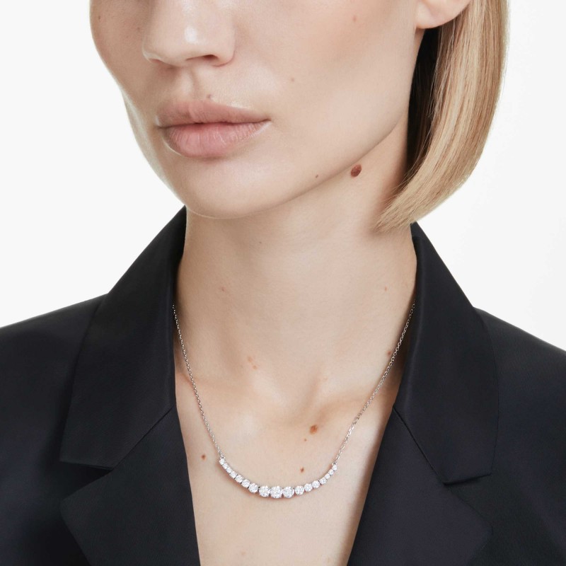 Collier femme Swarovski Matrix en métal argenté avec cristaux blancs