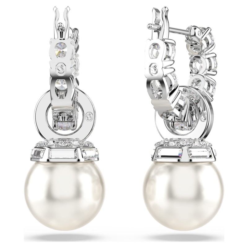 Boucles d'oreilles Femme Swarovski Matrix en métal argenté avec oxydes et perles de chrystal