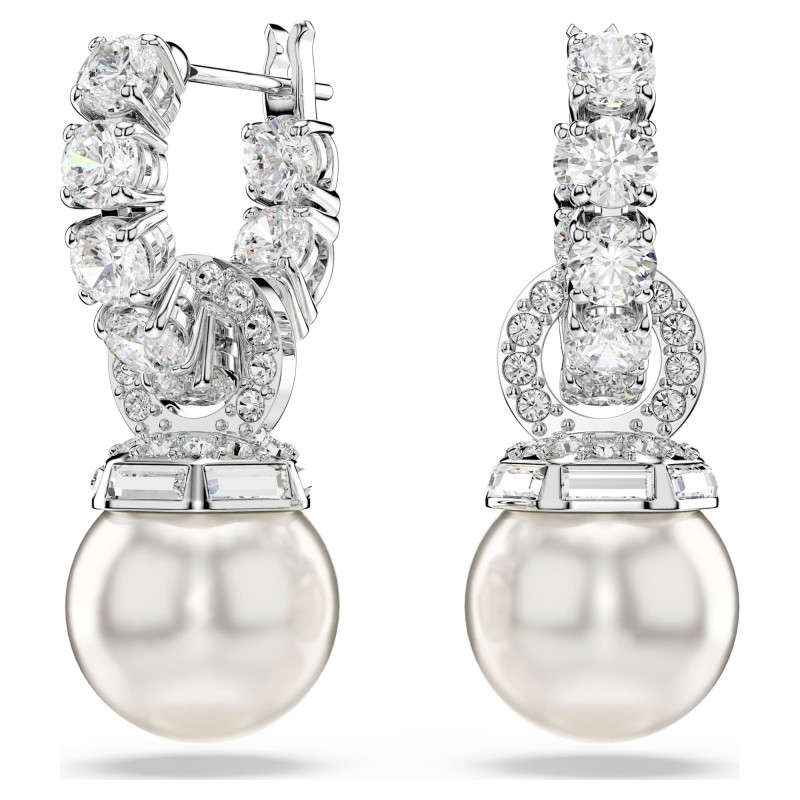 Boucles d'oreilles Femme Swarovski Matrix en métal argenté avec oxydes et perles de chrystal