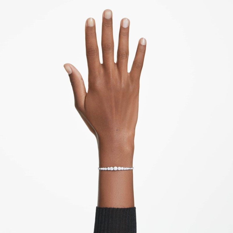 Bracelet Femme Swarovski Matrix en métal argenté et cristaux blancs