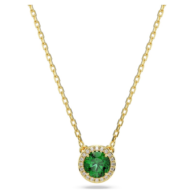 Collier Swarovski  Femme Una Angelic en métal placage de ton or avec oxydes verts