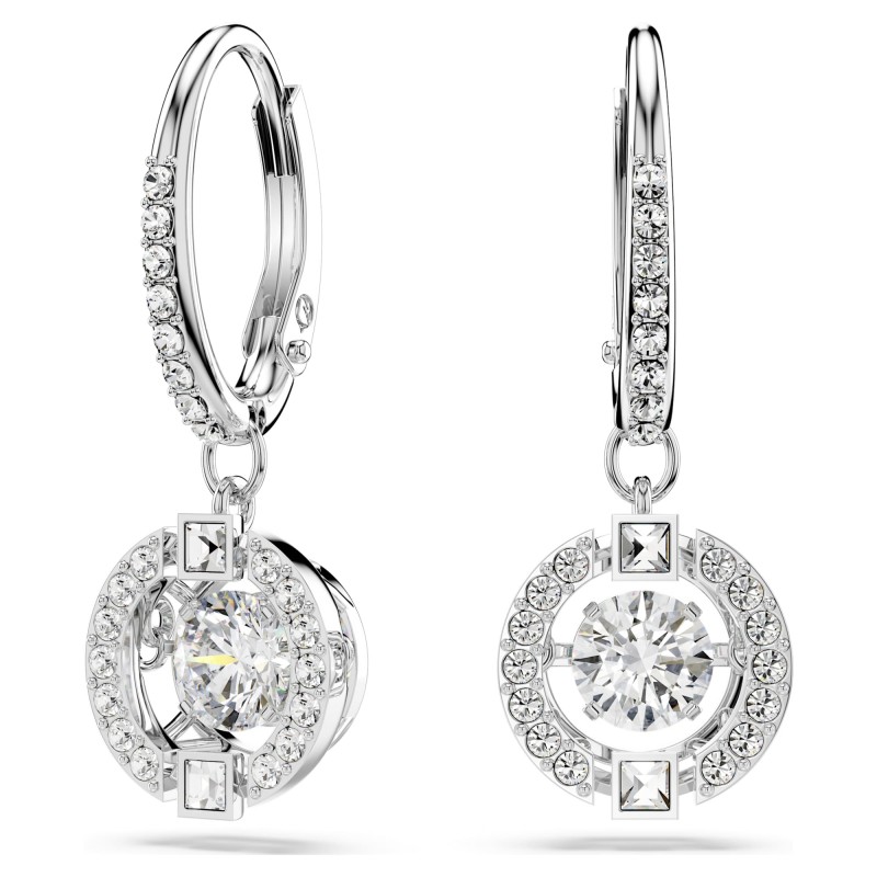 Boucles d'oreilles Femme Swarovski en métal argenté avec cristaux et oxydes blancs