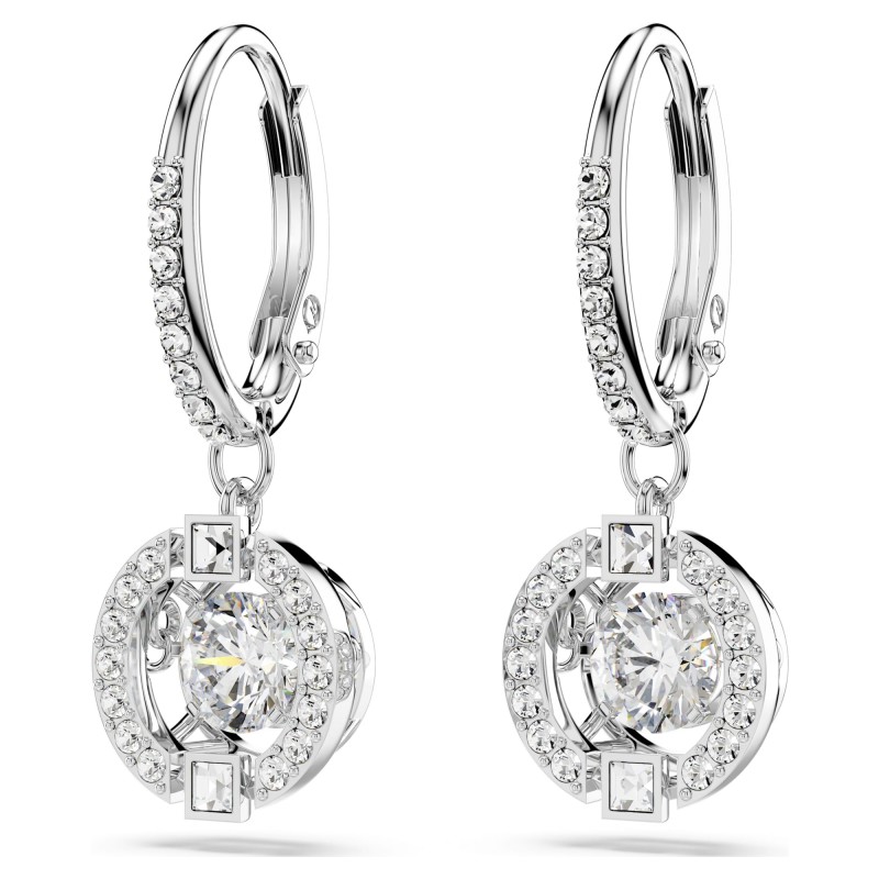 Boucles d'oreilles Femme Swarovski en métal argenté avec cristaux et oxydes blancs