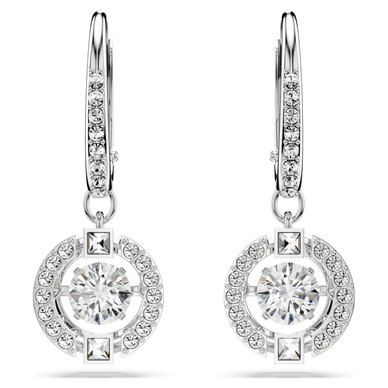 Boucles d'oreilles Femme Swarovski en métal argenté avec cristaux et oxydes blancs