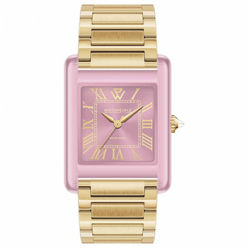 Montre Femme WatchPeople acier doré et cadrant rose