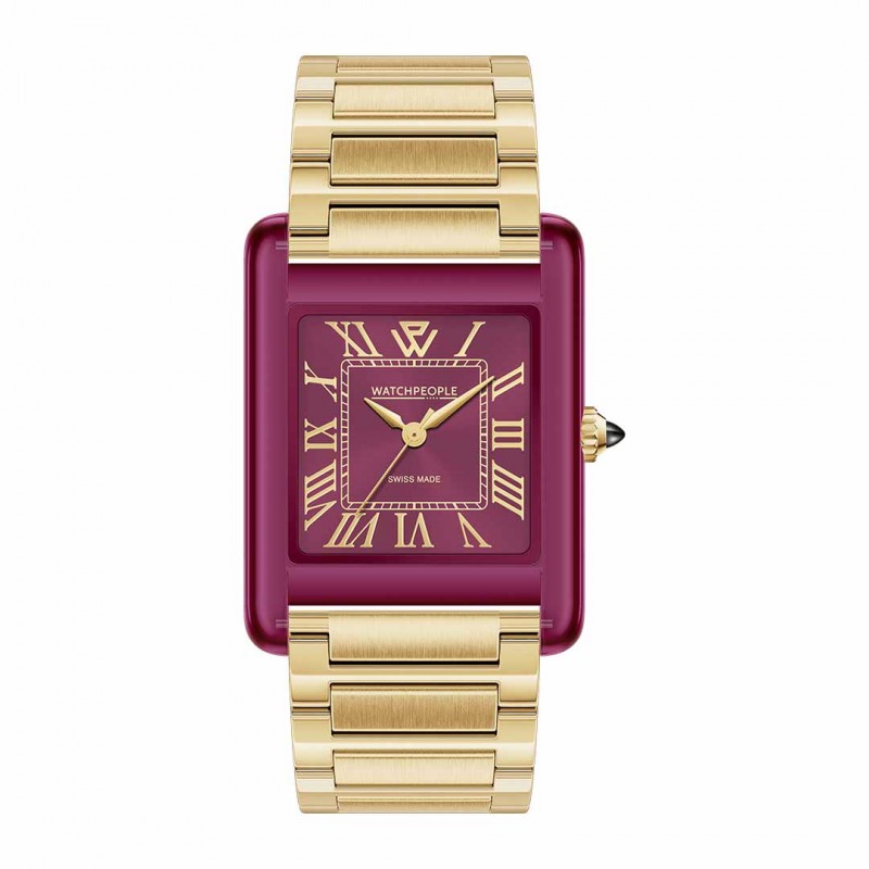 Montre Femme WatchPeople acier doré et cadrant mauve