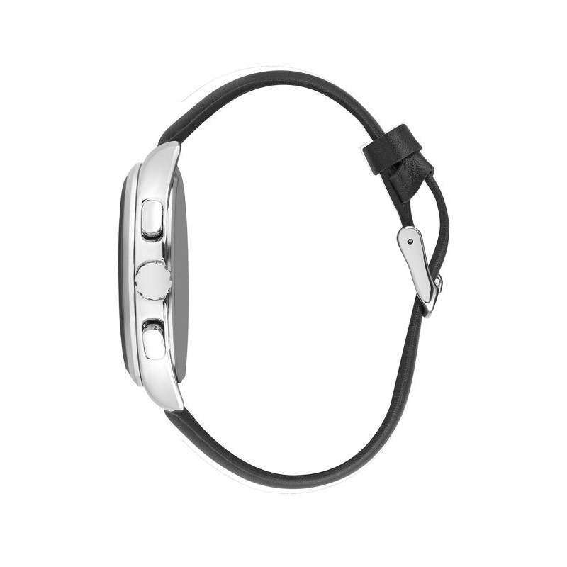 Montre Homme Lee Cooper en métal argenté et cuir noir