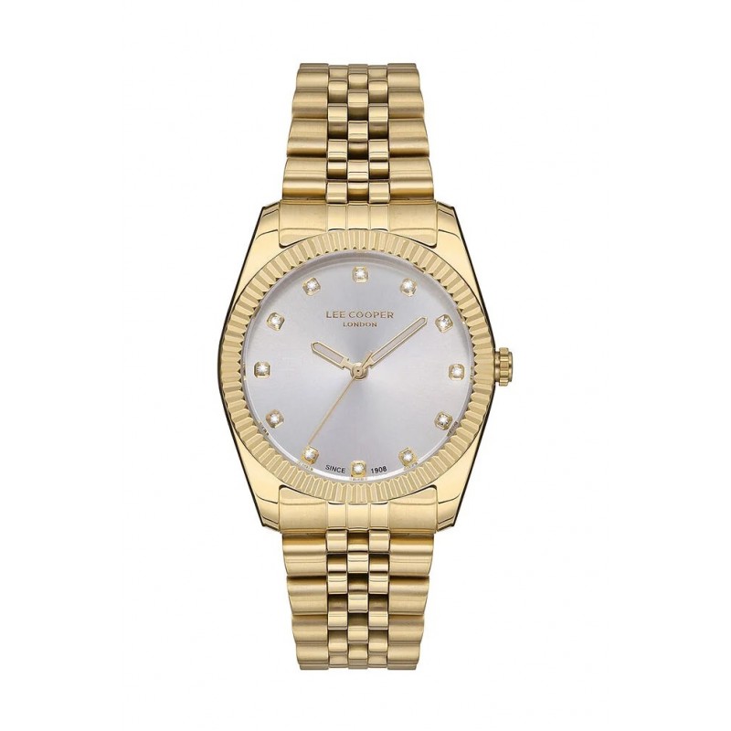 Montre Femme Lee Cooper en métal doré et cadrant gris
