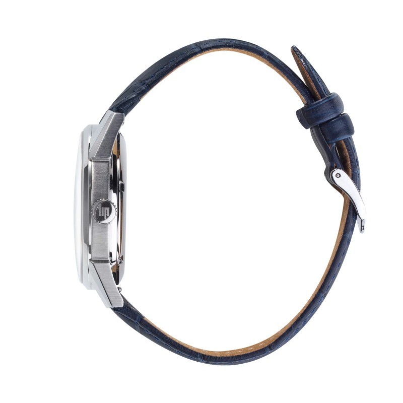 Montre Homme LIP Sablier Argentée et cuir noir