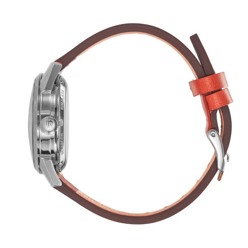 Montre Femme LIP Himalaya argentée bracelet cuir marron