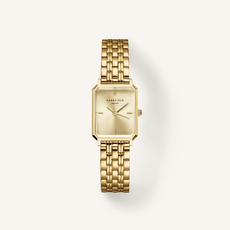 Montre Femme Rosefield Collection Octagon XS Bracelet en Acier doré cadran champagne