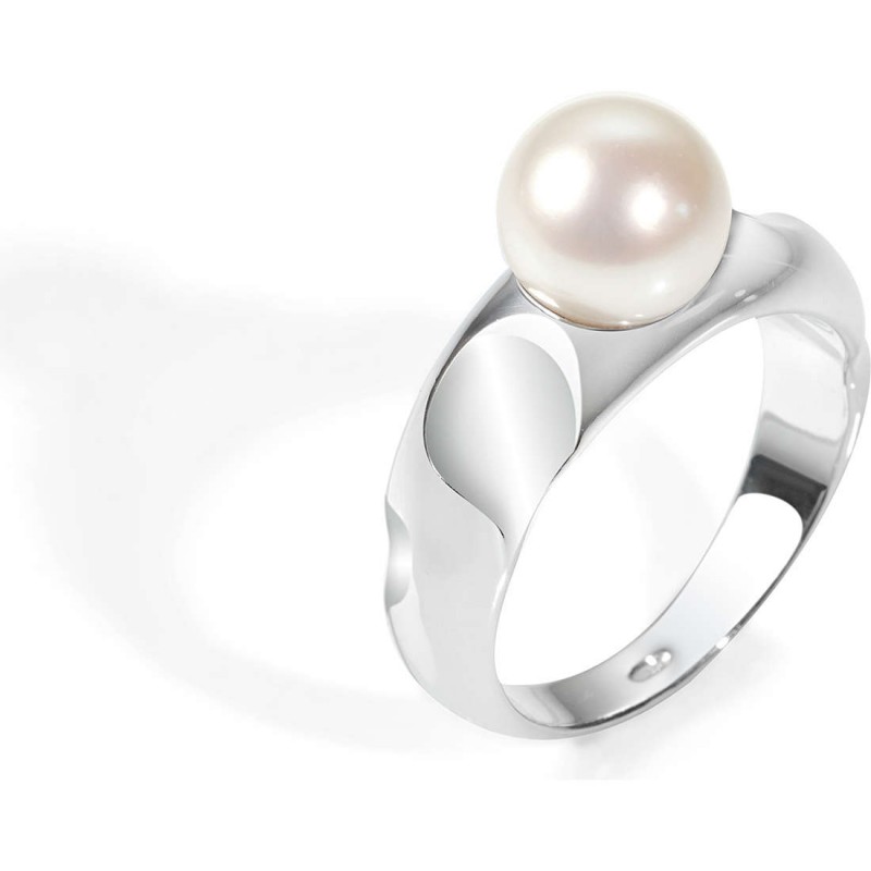 Bague Morellato en Acier avec perle blanche