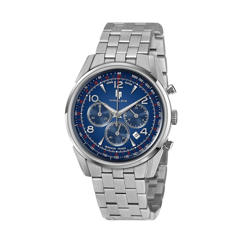 Montre Homme LIP Himalaya Argentée et cadrant bleu