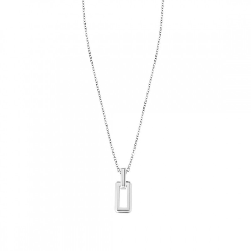 Collier Lotus Style Femme en acier argenté