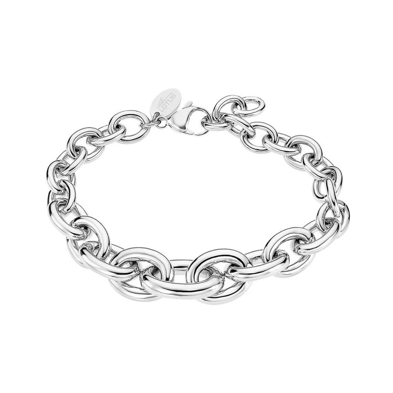 Bracelet lotus style femme en acier argenté