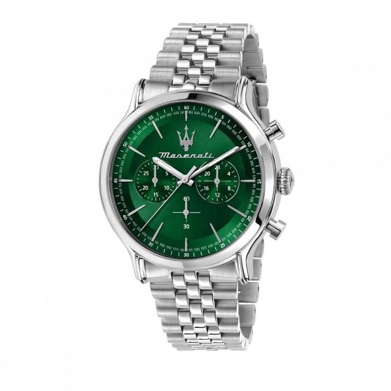 Montre Homme Maserati Epoca en acier argenté et cadrant vert
