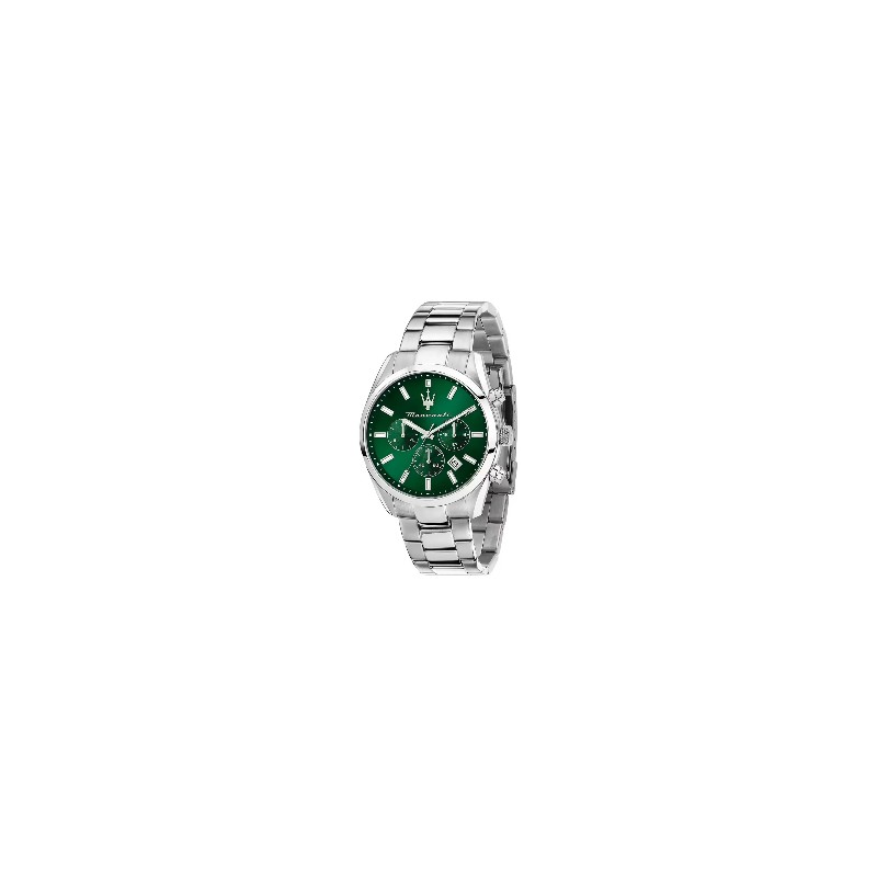 Montre Homme Maserati Attrazione en acier argenté et cadrant vert