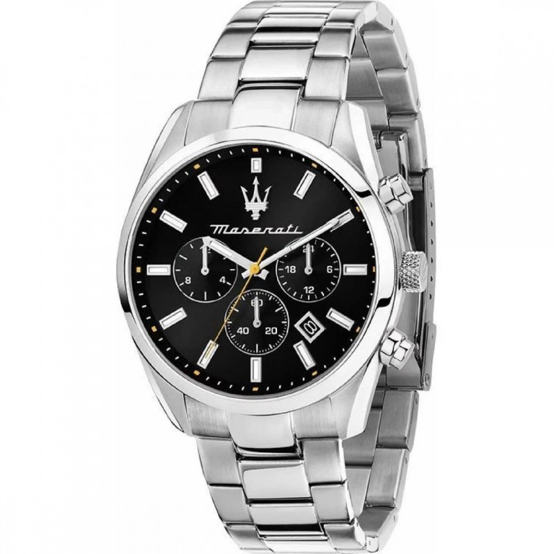 Montre Homme Maserati Attrazione en acier argenté et cadrant noir