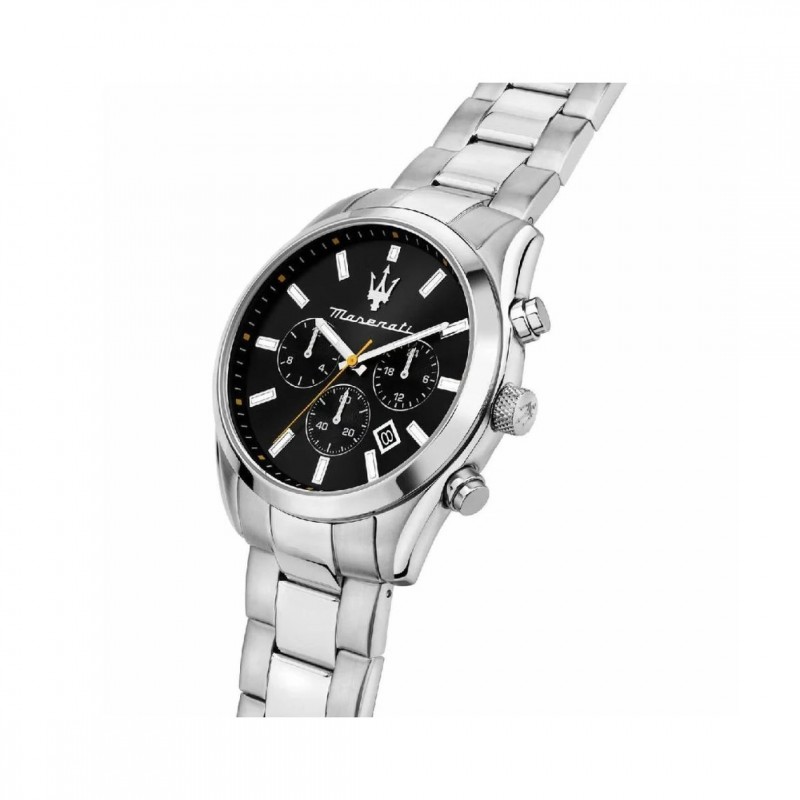 Montre Homme Maserati Attrazione en acier argenté et cadrant noir