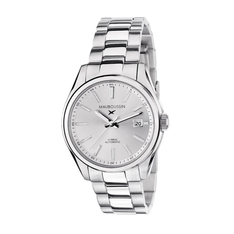 Montre Homme Mauboussin Silicon Valley en acier et cadrant argentés