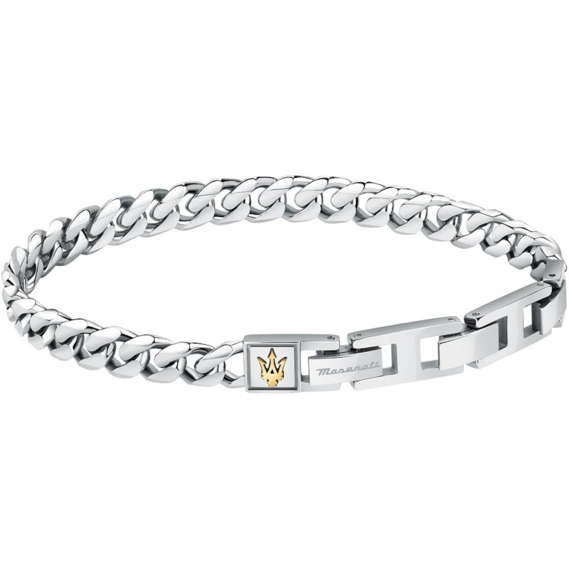 Bracelet Maserati Homme acier argenté maille gourmette