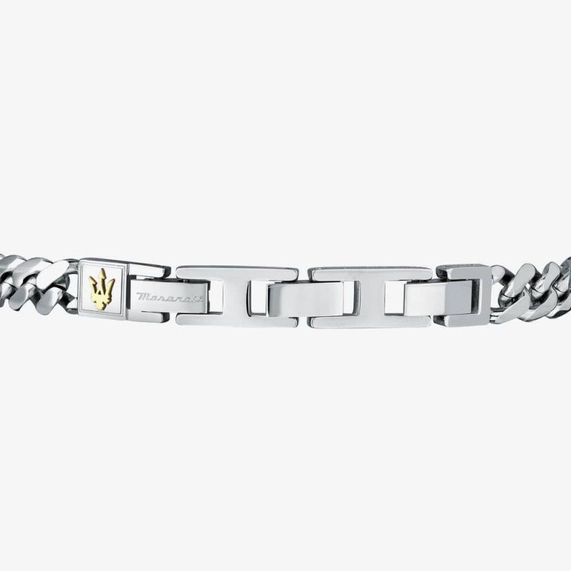 Bracelet Maserati Homme acier argenté maille gourmette