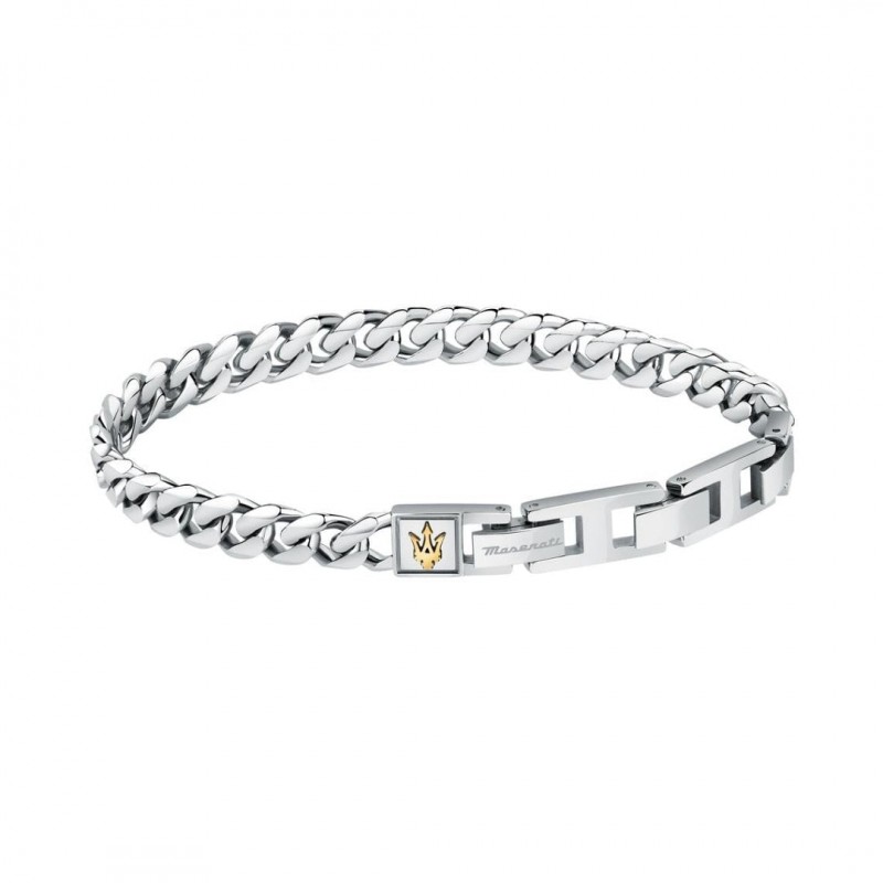 Bracelet Maserati Homme acier argenté maille gourmette