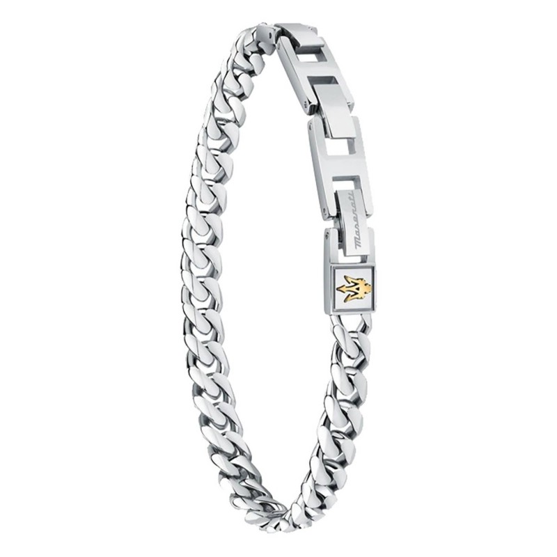 Bracelet Maserati Homme acier argenté maille gourmette