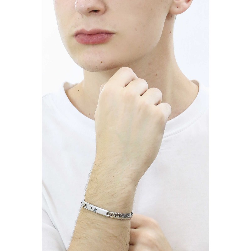 Bracelet Maserati Homme acier argenté maille gourmette
