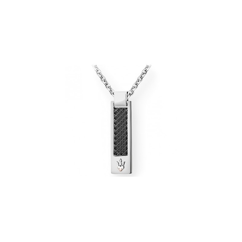 Collier Homme Maserati Iconic acier argenté et noir